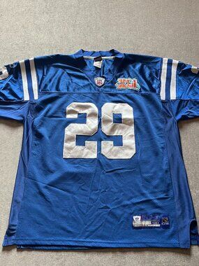 Superbowl XLI Indianapolis Colts Joseph Addai Reebok Jersey Adult L/50 Blue NFL